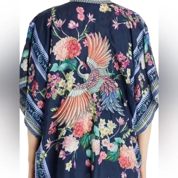 Johnny Was Leia silk HEAVILY EMBROIDERED Kimono NWT (extremely oversized)